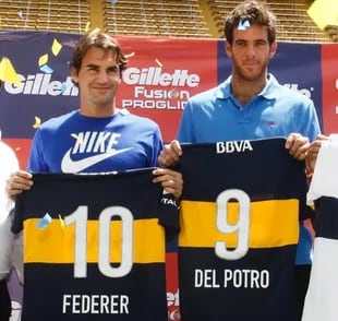 Una de las fotos que eligió Juan Martín del Potro para homenajear a Roger Federer (Foto: Instagram @delpotrojuan)