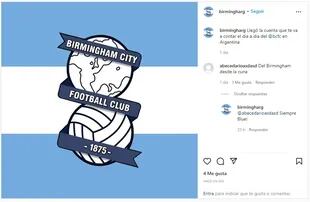BirminghARG, la cuenta partidaria del Birmingham City FC también está en Instagram (Foto: Instagram @birmingharg)