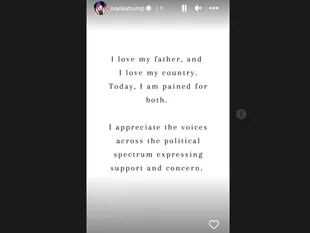 Mensaje de Ivanka Trump tras la acusación de su padre