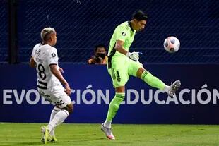 Esteban Andrada en su último partido en Boca: el 3-0 a The Strongest, de Bolivia,  en la Bombonera y por la etapa de grupos de la Copa Libertadores.