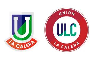 El escudo original de Unión La Calera y el que tuvo que adoptar cuando el anterior fue registrado comercialmente por el tío de Sergio Jadue.