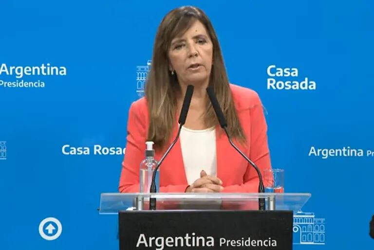 Gabriela Cerruti, durante la conferencia de prensa