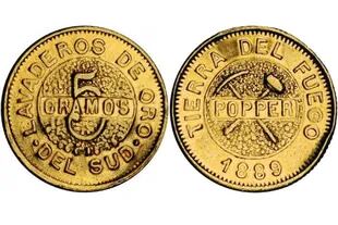 Julio Popper mandó a acuñar mil monedas de oro de 1 gramo y doscientas de 5 gramos