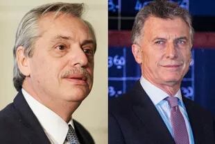 Los precandidatos presidenciales Alberto Fernández y Mauricio Macri 