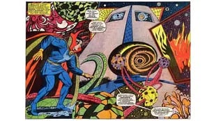 Un cuadro del cómic original de 1963 con la presentación de Doctor Strange