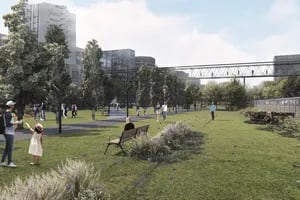 Así será el nuevo parque público porteño, entre vías y adoquines, que estará listo a partir de mayo