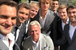 Federer y su selfie "europea" en la Laver Cup que reúne 45 títulos de Grand Slam