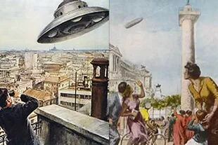 Ilustración del OVNI que fue visto en la ciudad de Florencia