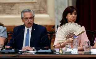 Álberto Fernández y Cristina Kirchner, en la Asamblea Legislativa