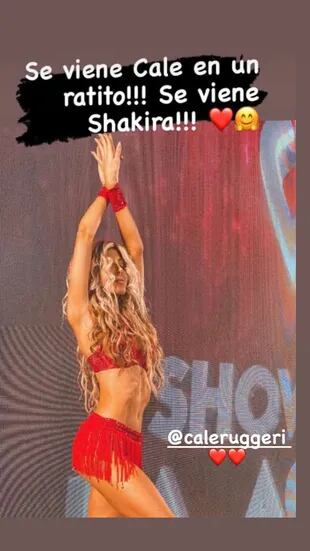 "Se viene Cale en un ratito!!! Se viene Shakira!!!", anticipó Ruggeri padre en su Instagram Story