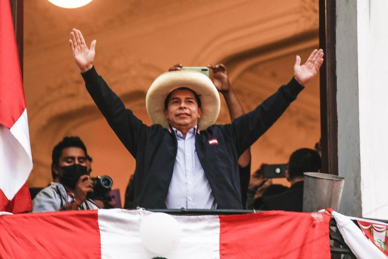07-06-2021 El candidato presidencial de Perú Libre, Pedro Castillo, frente a sus seguidores POLITICA RICARDO MOREIRA