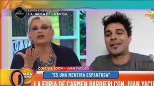 Yacuzzi se cruzó con Carmen Barbieri por los supuestos malos tratos en Cebollitas (Foto: Captura de video)