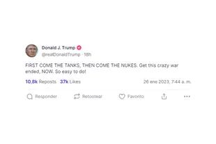 El posteo de Donald Trump en la red social Truth