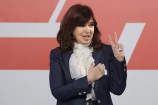 Cristina Kirchner en el acto de la CTA, el lunes en Avellaneda