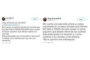 El tuit de Diego Brancatelli y Luis D Elía