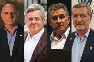 Jorge Chemes, presidente de CRA; Nicolás Pino, presidente de SRA; Carlos Achetoni, presidente de FAA; Elbio Laucirica, presidente de Coninagro