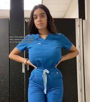 Erika Díaz, compartió el uniforme que utiliza para trabajar de enfermera y recibió cientos de críticas 