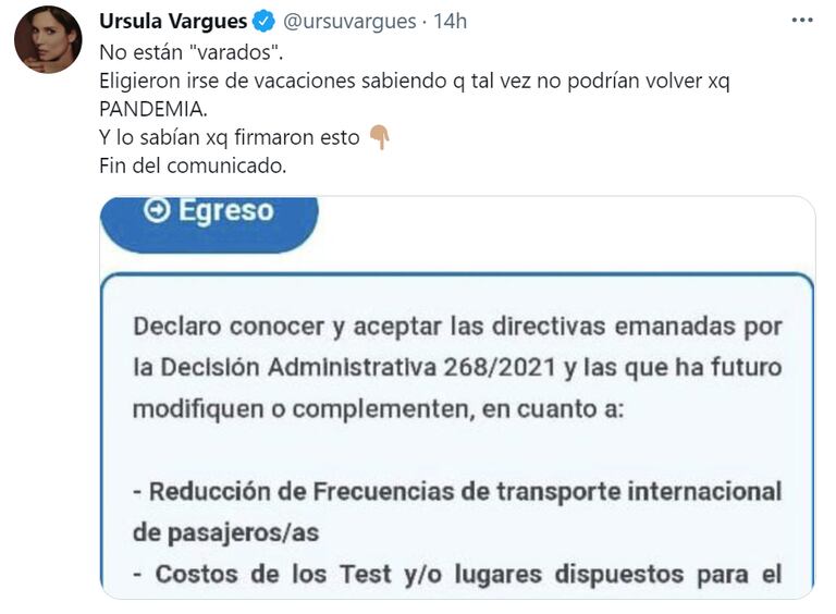 Vargues discutió el reclamo de los argentinos "varados" al no poder regresar al país