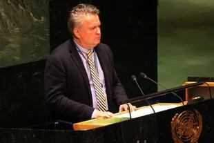 Sergiy Kyslytsya, embajador de Ucrania ante las Naciones Unidas, en la sesión dedicada a su país