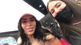 Megan Fox with a fan at the Ezeiza airport