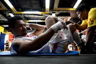 Manny Pacquiao en el gimnasio