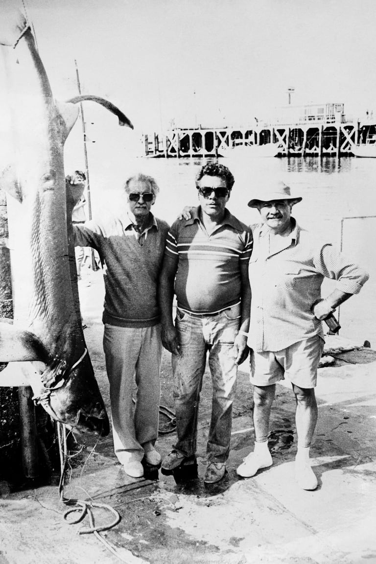 La caza de tiburones fue su pasatiempo en Punta del Este