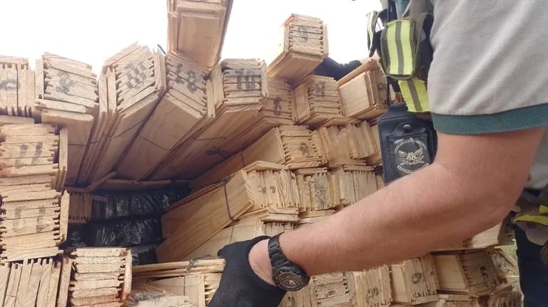 El cargamento de marihuana fue encontraba bajo las tablas de madera que transportaba el conductor