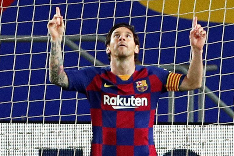 El clásico festejo de gol de Lionel Messi