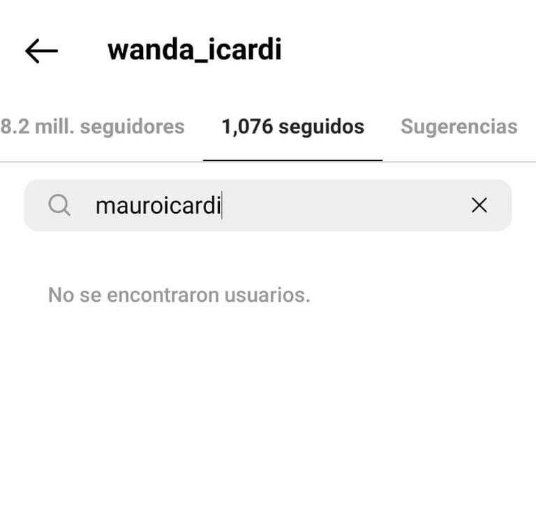 Wanda Nara dejó de seguir a Mauro Icardi en Instagram