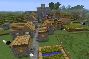 Un poblado hecho en Minecraft