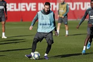 Retorno a los entrenamiento en el Barcelona FC. Leo Messi, en el entrenamiento del 9 de diciembre de 2019