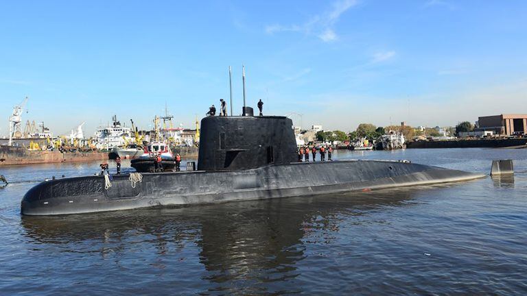 Foto de archivo del submarino ARA San Juan: fue tomada en 2014 en el puerto de Buenos Aires