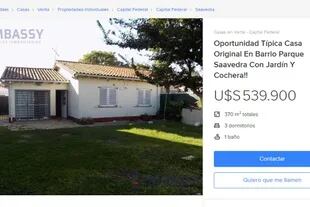 “Oportunidad. Típica casa original en venta. Barrio Parque Saavedra. Excelente lote con jardín y cochera"