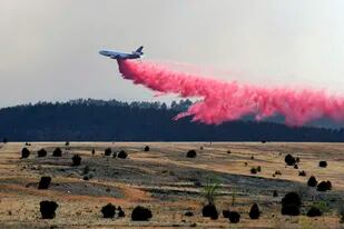 Los intentos de combatir los incendios forestales cerca de Las Vegas, Nuevo México, el 3 de mayo del 2022. (Foto AP/Thomas Peipert)