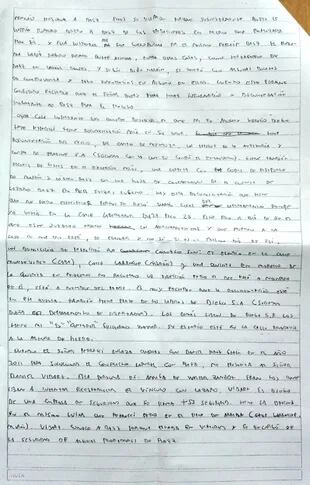 Cuarta página de la ampliación de la declaración de Fariña ante el juez Casanello