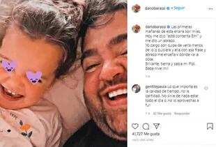 El emotivo posteo de Barassi con su pequeña hija Emilia. Fuente: Instagram