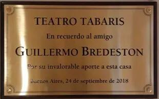 Placa que recuerda el vínculo entre Guillermo Bredeston y Carlos Rottemberg