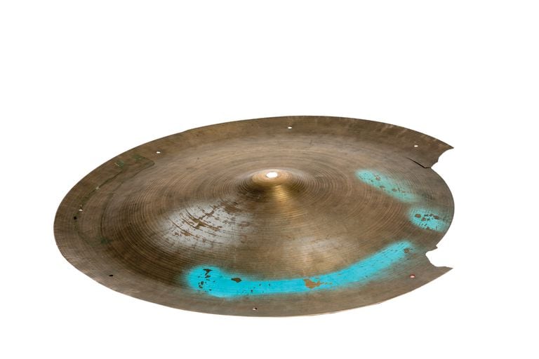Drum cymbal belonging to Fernando Samalea.
