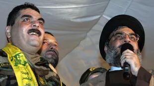 Hassan Nasrallah junto a Samir Kantar