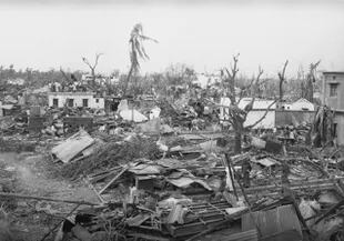 Estragos del ciclón Bhola en 1970