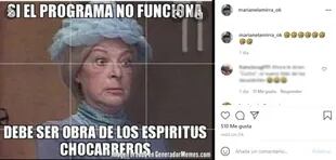 El meme compartido por Marianela en su cuenta de Instagram.