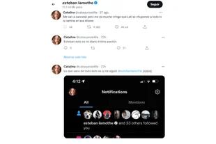 Los likes de Esteban Lamothe a la usuaria que criticó a Lali Espósito