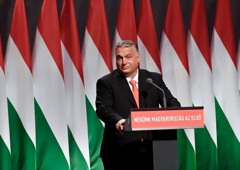 El primer ministro húngaro Viktor Orban, jefe del partido gobernante Fidesz  (Szilard Koszticsak/MTI vía AP)