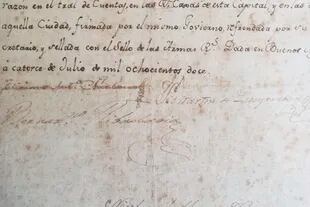 La firma de Bernardino Rivadavia en un escrito de época