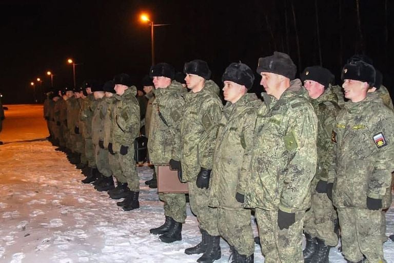 Russian soldiers in Belarus, yesterday 