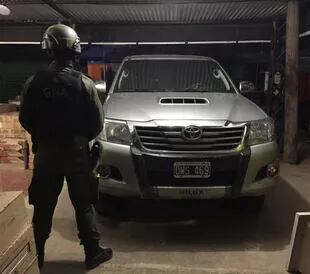 La camioneta 4x4 secuestrada en la casa del intendente Terán