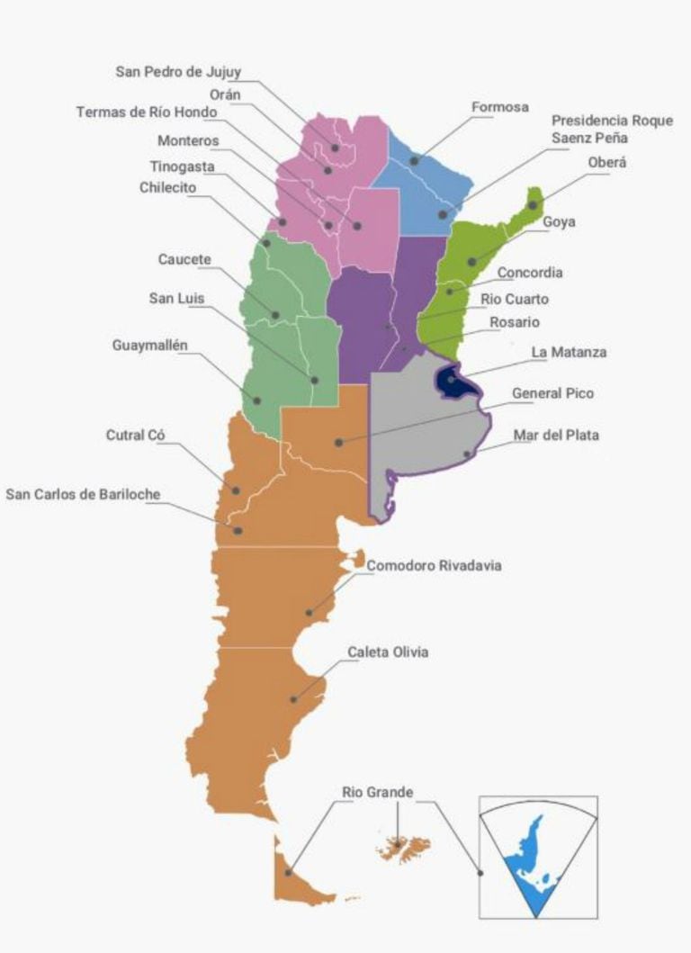 Los errores del mapa de las capitales alternativas que propone Alberto