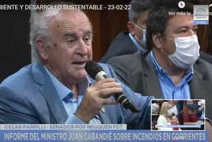 Oscar Parrilli recordó la gestión de Sergio Bergman durante la exposición de Juan Cabandié en el Senado
