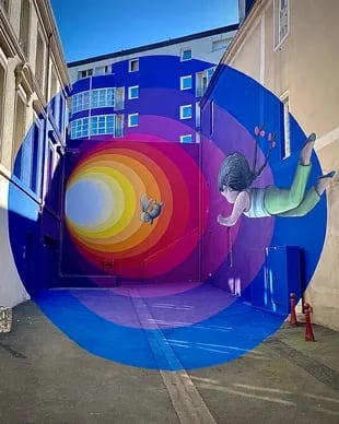 El muralista francs Seth Globepainter tambin figura entre los favoritos con "Rabbit hole"
