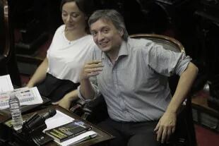 Máximo Kirchner y Cecilia Moreau, la vicepresidenta del bloque del Frente de Todos